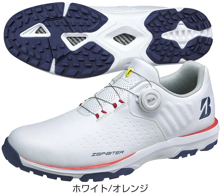 【新品】ブリヂストンゴルフシューズ BOAダイヤルシステム ホワイトシルバー BRIDGESTONE GOLF ブリヂストンゴルフ ゼロ・スパイク バイター ライト