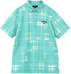 キャロウェイ 吸汗速乾 ストレッチ 半袖 ポロシャツ メンズ L チェック柄 星 Callaway キャロウェイ メンズ ゴルフウェア かざあなメッシュ