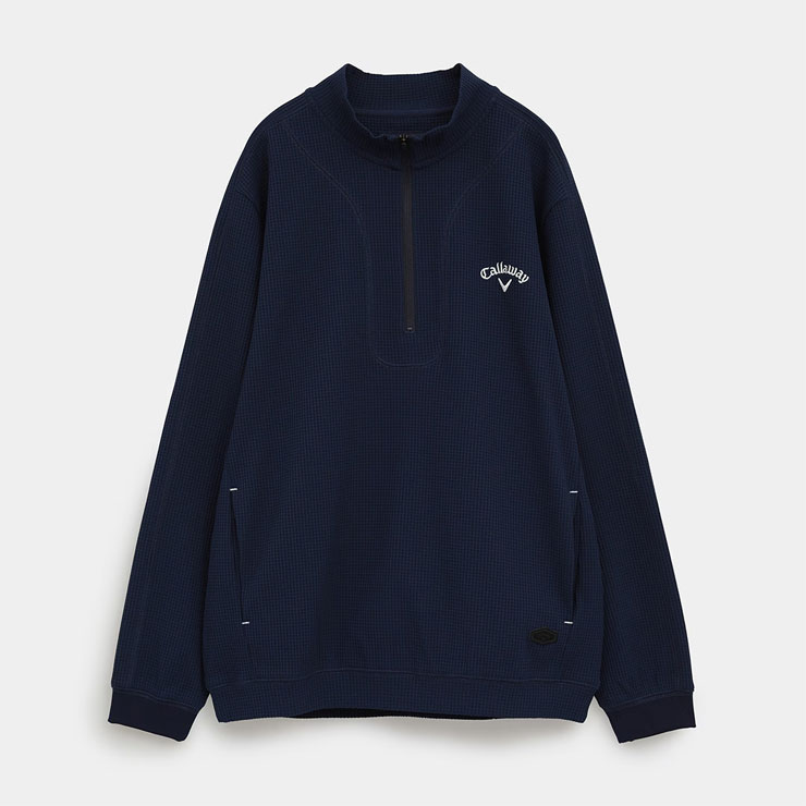 Callaway（キャロウェイ） ワッフル ハーフジップ モックネック 長袖