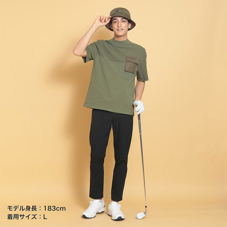 サイズ：M CALLAWAY キャロウェイ 2024年モデル モックネック 半袖ニットセーター  ネイビー系 [240101449723] ゴルフウェア レディース ストスト サイズ：M CALLAWAY キャロウェイ 2024年モデル モックネック