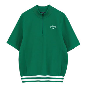 Callaway（キャロウェイ） カノコ編み ハーフジップ モックネック 半袖
