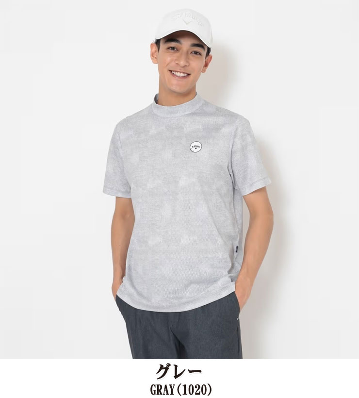 Callaway（キャロウェイ） かざあなメッシュ シャンブレー柄 モック