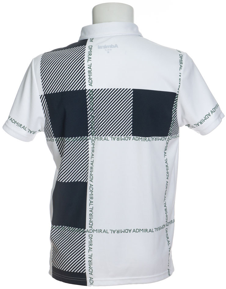 アドミラルゴルフ メンズ ウェア パネルチェック 半袖ポロシャツ 