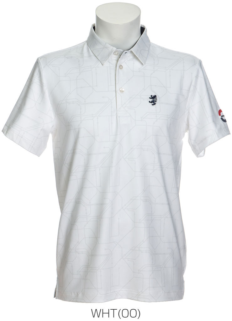 アドミラルゴルフ メンズ ウェア メトロプリント 半袖ポロシャツ 