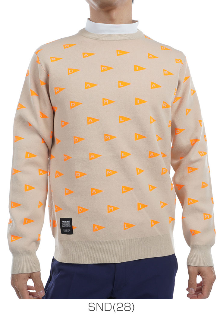 Admiral Golf（アドミラルゴルフ） フラッグジャカード クルーネック