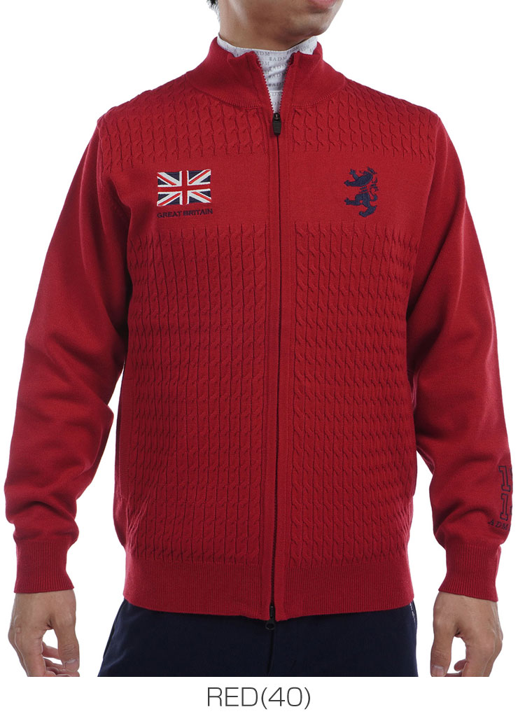 Admiral Golf アドミラルゴルフ フラッグ フルジップ ニットジャケット