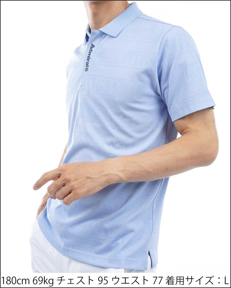 アドミラル　シャツ　М Admiral Golf アドミラルゴルフ メンズ ウェア ロゴジャカード