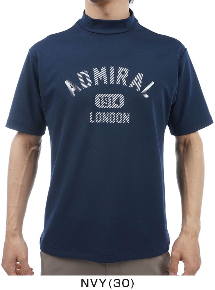 【ADMIRAL GOLF】春秋 モックネック 総柄デザイン メンズM ミニワッフル モックネックシャツ ADMA507 – ADMIRAL