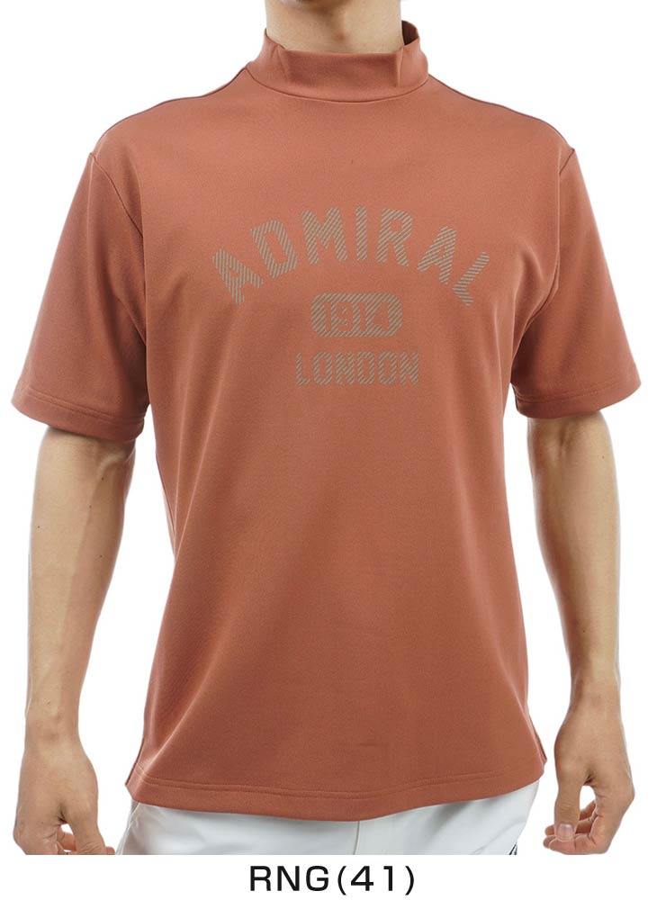 【ADMIRAL GOLF】春秋 モックネック 総柄デザイン メンズM ミニワッフル モックネックシャツ ADMA507 – ADMIRAL