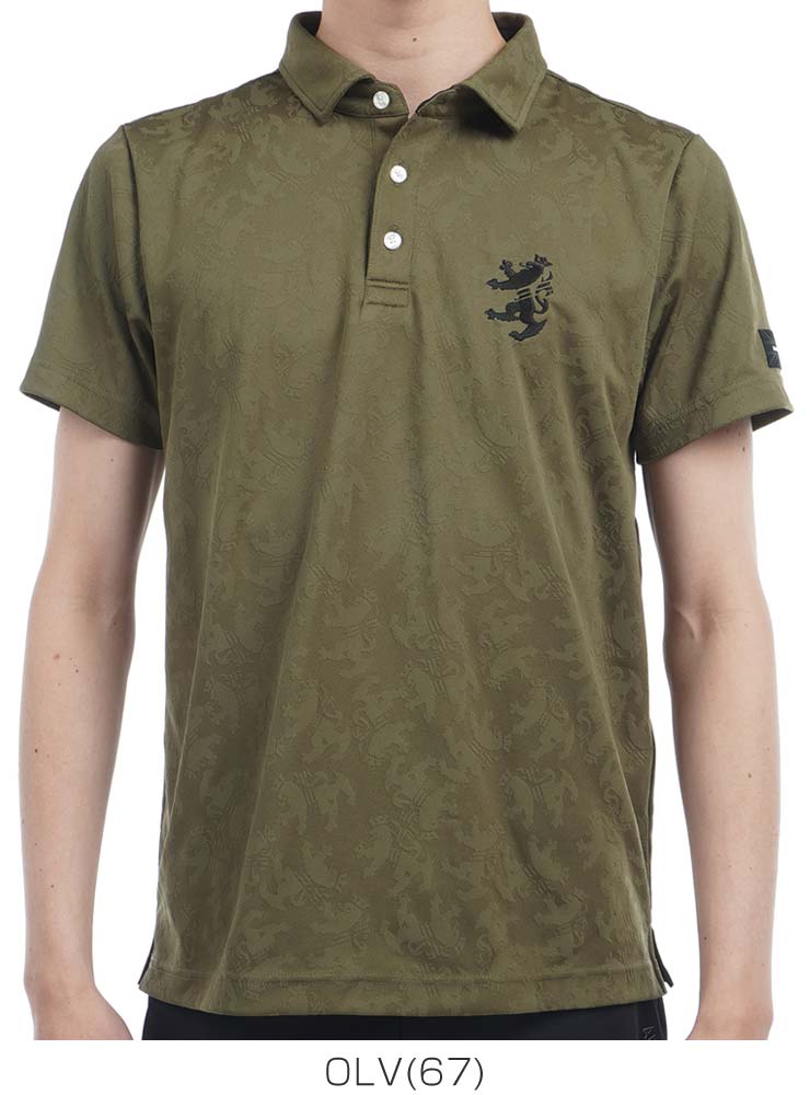 新品 アドミラルゴルフ L Admiral GOLF 半袖 ストレッチ Admiral Golf アドミラルゴルフ ランパント ジャガード 半袖
