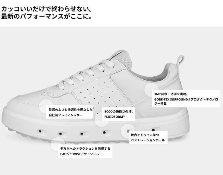 ecco エコー GOLF STREET 720 ゴルフシューズ メンズ 111704