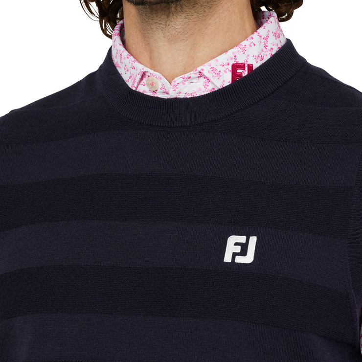 FootJoy（フットジョイ） 編地切替ボーダー クルーネック ニットベスト