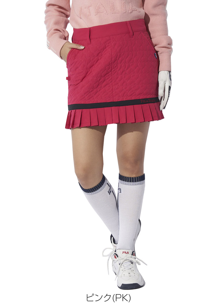 FILA GOLF フィラゴルフ ハートキルト柄 中綿入りスカート ウェア