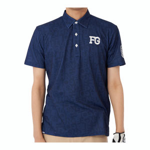 フィラゴルフ メンズ ゴルフウェア トーンオントーン タイポグラフィックプリント 半袖ポロシャツ 7...