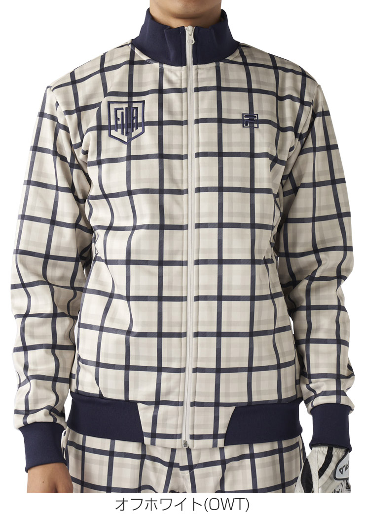 FILA GOLF フィラゴルフ チェック柄 ボンディング フルジップ ブルゾン