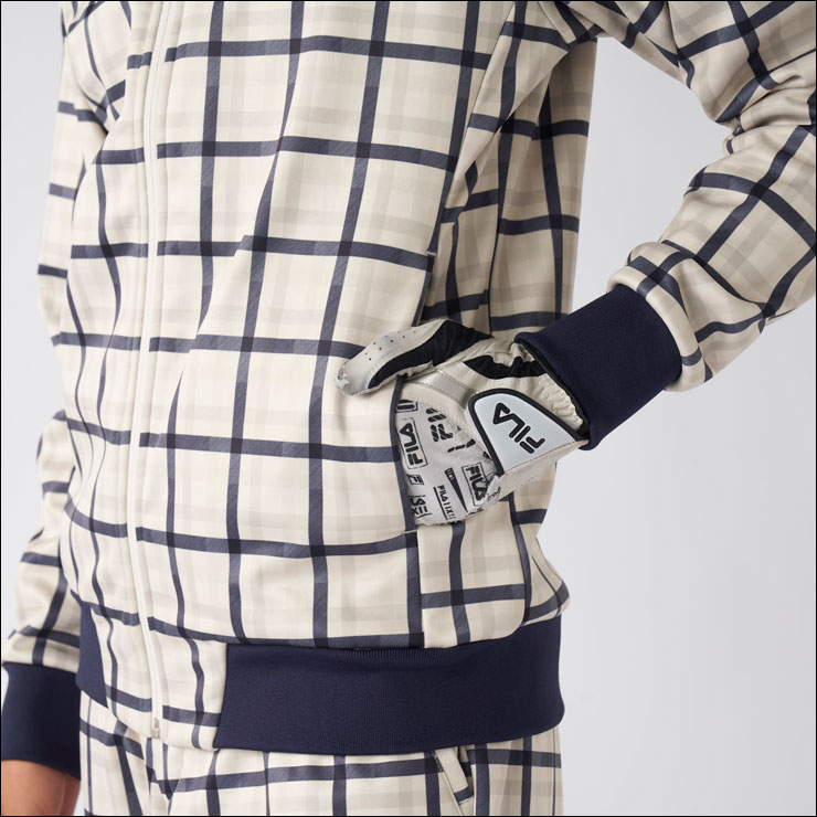 FILA GOLF フィラゴルフ チェック柄 ボンディング フルジップ ブルゾン