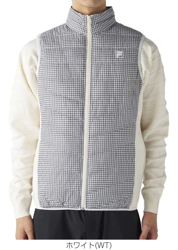 FILA GOLF フィラゴルフ 極薄ハイブリッド フルジップ ダウンベスト