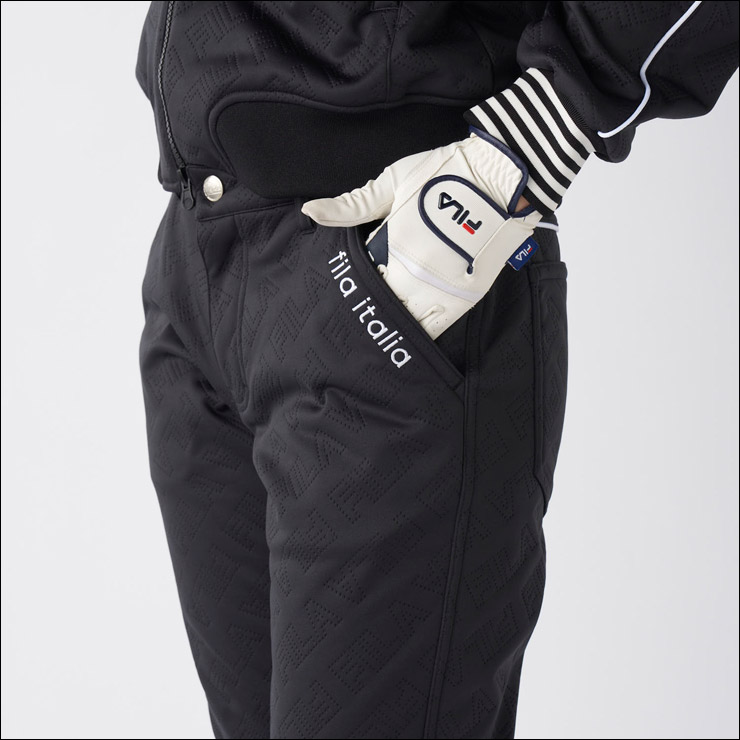 FILA GOLF フィラゴルフ タイポグラフィー柄 キルトボンディング