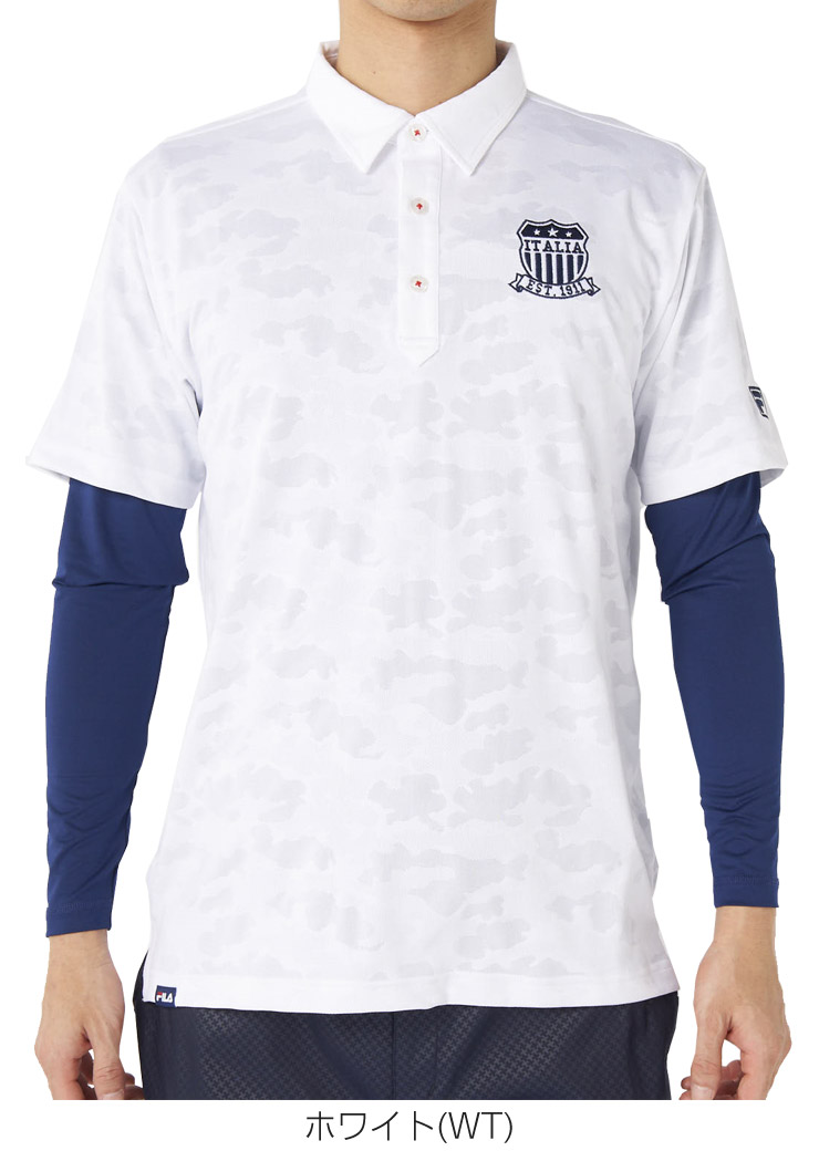 FILA GOLF フィラゴルフ メッシュジャガード カモ柄 半袖 FILA GOLF フィラゴルフ メッシュジャガード カモ柄 半袖