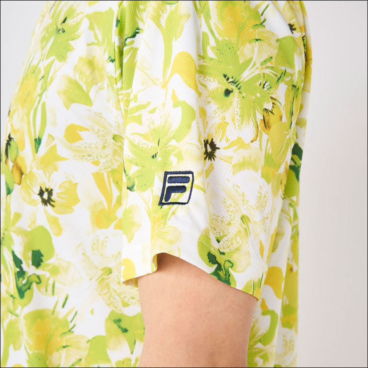 FILA GOLF フィラゴルフ フラワー柄プリント 半袖 ポロシャツ ウェア