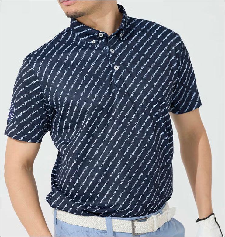 FILA GOLF フィラゴルフ バイヤスレタード柄 半袖 ポロシャツ ウェア