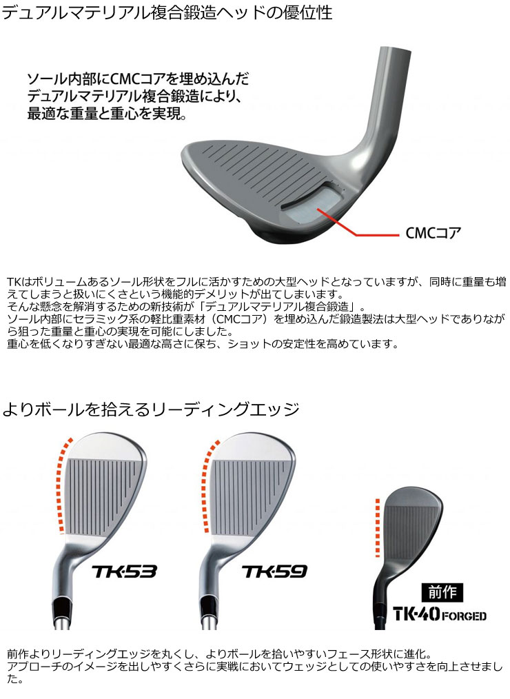 フォーティーン TK-53 / TK-59 ウエッジ FS-WEDGE スチールシャフト