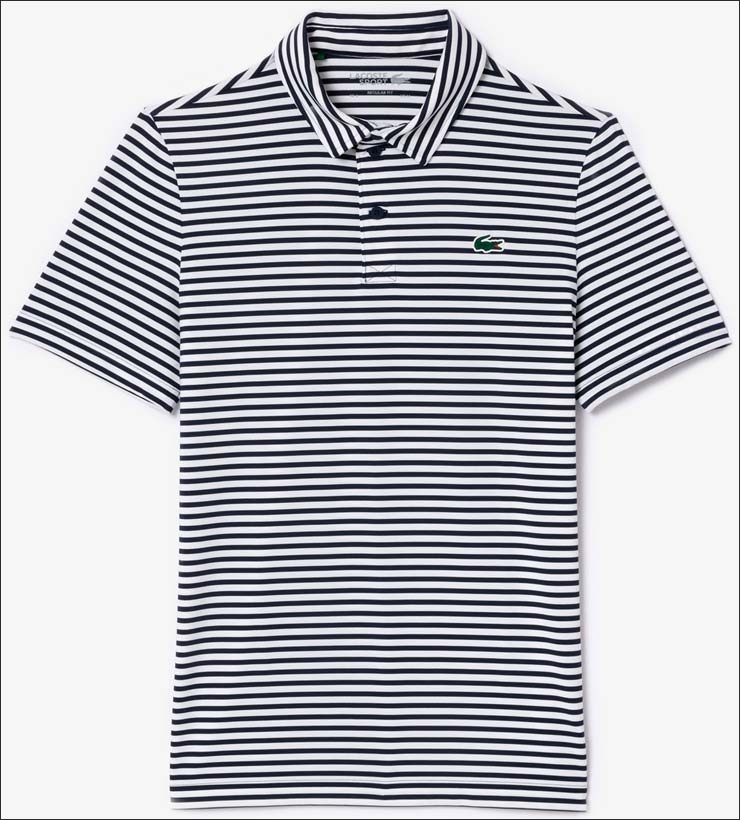 【新品未使用】LACOSTE（ラコステ）ゴルフウェア ストライプ ポロシャツ LACOSTE ラコステ ゴルフ ウェア メンズ ウルトラドライ バイ