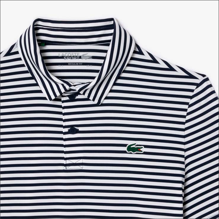 LACOSTE ポロシャツ リブニットカラークロックゴルフポロシャツ