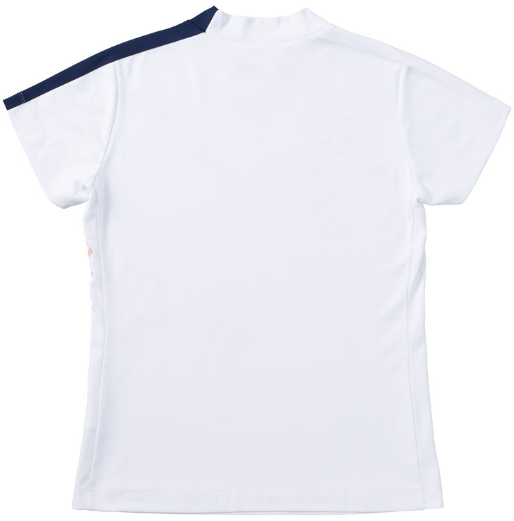 le coq sportif - coco 中古 ルコックスポルティフ le coq sportif レディース 半袖シャツ M 白 ホワイト  モックネック  ロゴ総柄 le coq sportif GOLF ルコックスポルティフ ゴルフ レディース