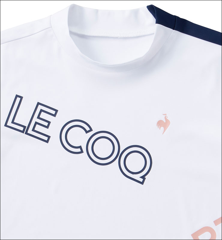 le coq sportif - coco 中古 ルコックスポルティフ le coq sportif レディース 半袖シャツ M 白 ホワイト  モックネック  ロゴ総柄 le coq sportif GOLF ルコックスポルティフ ゴルフ レディース