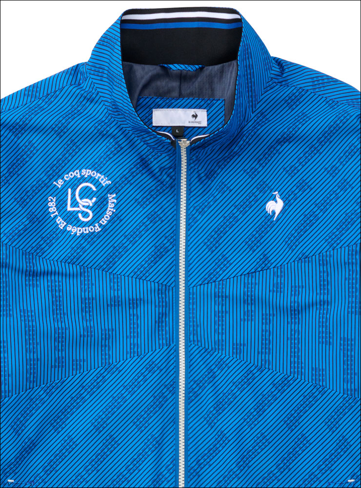 美品 le coq sportif GOLF ストライプブルゾン サイズM メンズ 裏地総柄 カモフラ 迷彩 ルコック ゴルフ ジャケット スウィングトップ le coq sportif GOLF ストライプブルゾン L 裏地総柄 迷彩