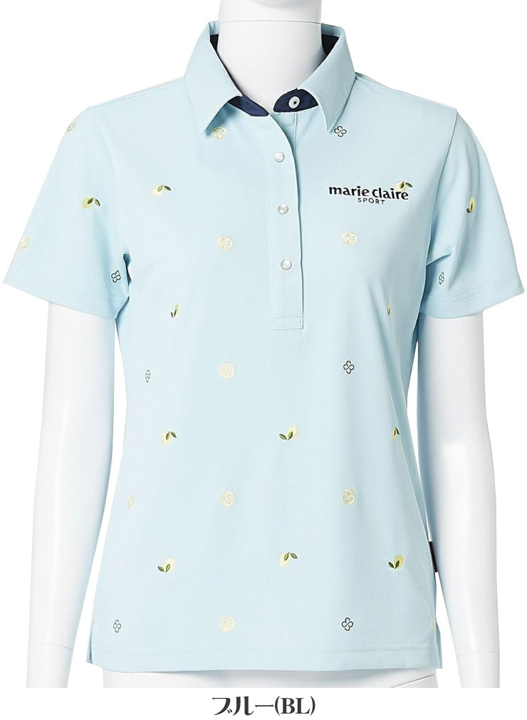 マリクレール ゴルフ レディースウェア 飛び柄刺繍 半袖 ポロシャツ 711-601 M-LL :MC21S711601:ゴルフプラザ グリーンフィル  - 通販 - Yahoo!ショッピング