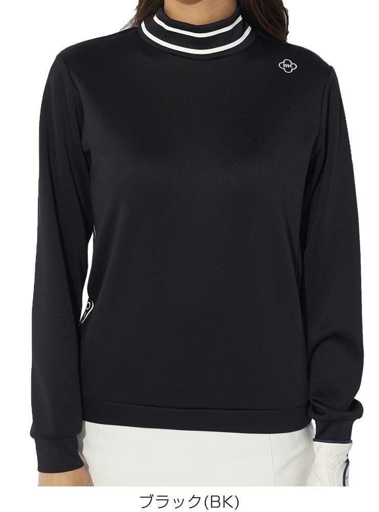 完売品　長袖ゴルフウェア　スポーツ　黒　美品 Marie Claire（マリ クレール） ダンボールニット モックネック 長袖