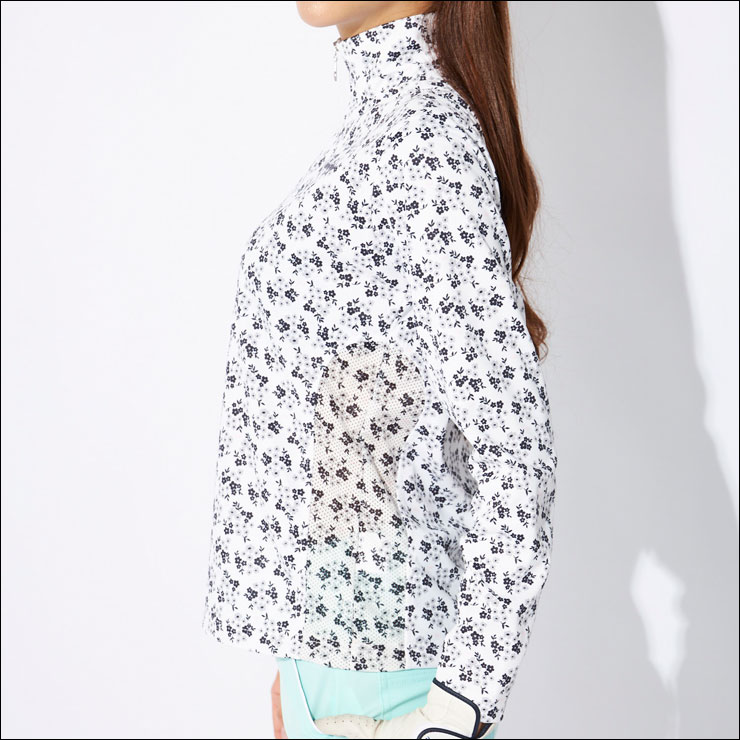 Marie Claire（マリ クレール） 小花柄 ハーフジップ ハイネック 長袖