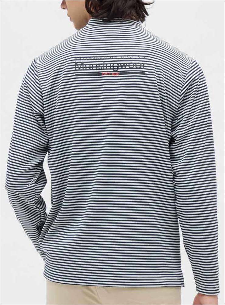【新品】マンシングウェア　モックネック長袖シャツ　蓄熱保温　М　ヒートナビゴルフ Munsingwear（マンシングウェア） ヒートナビ ボーダー モックネック