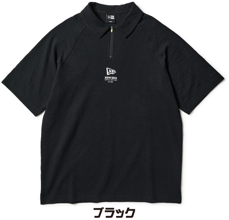 NEW ERA（ニューエラ） ゴルフ シアサッカー ハーフジップ 半袖