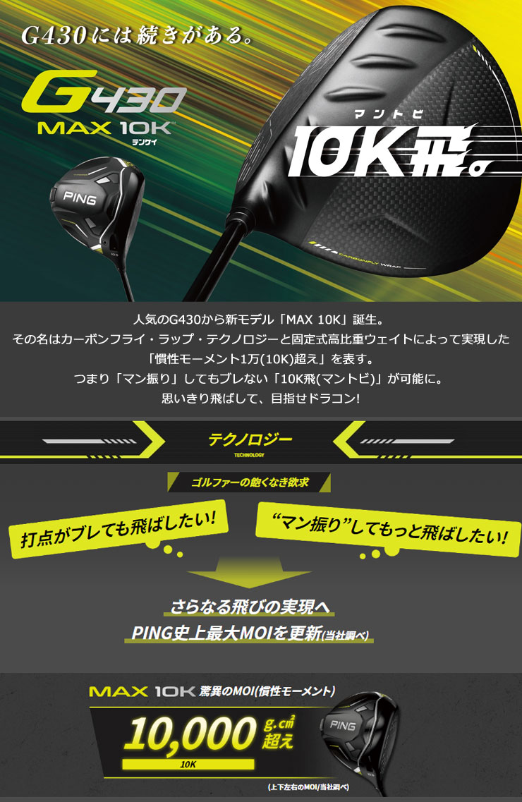 特注カスタムクラブ ピン G430 MAX 10K ドライバー フジクラ Speeder 