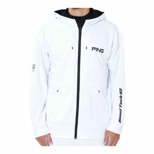 【PING】 アドエルム コンパクトニットフルジップフーディー ホワイト PING（ピン） アドエルム コンパクトニット フルジップ フーディー