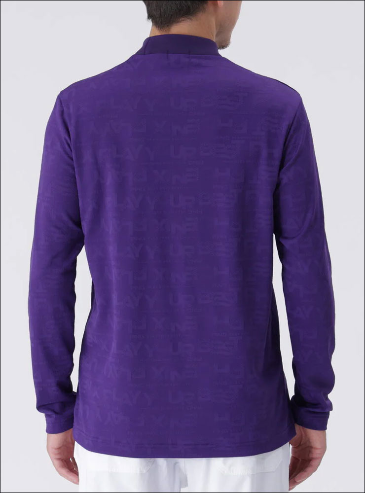 【グレー】凸凹PLAYロゴジャカード長袖ハイネックシャツ <PERFORMANCE> (MENS) PING APPAREL｜凸凹PLAYロゴジャカード長袖ハイネックシャツ