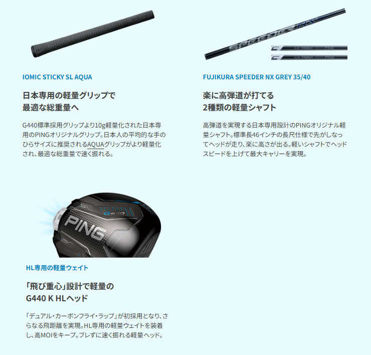 PING（ピン） 25％OFFクーポン対象 G440 K HL ドライバー Fujikura 