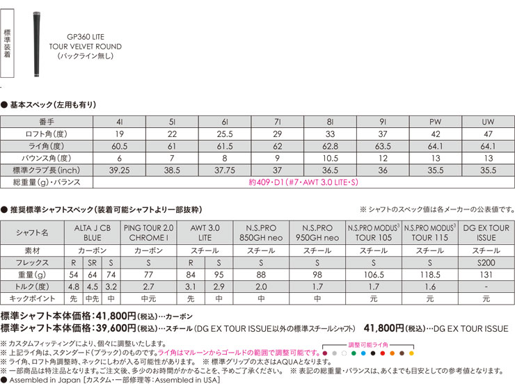 PING（ピン） 25％OFFクーポン対象 特注カスタムクラブ i540 アイアン