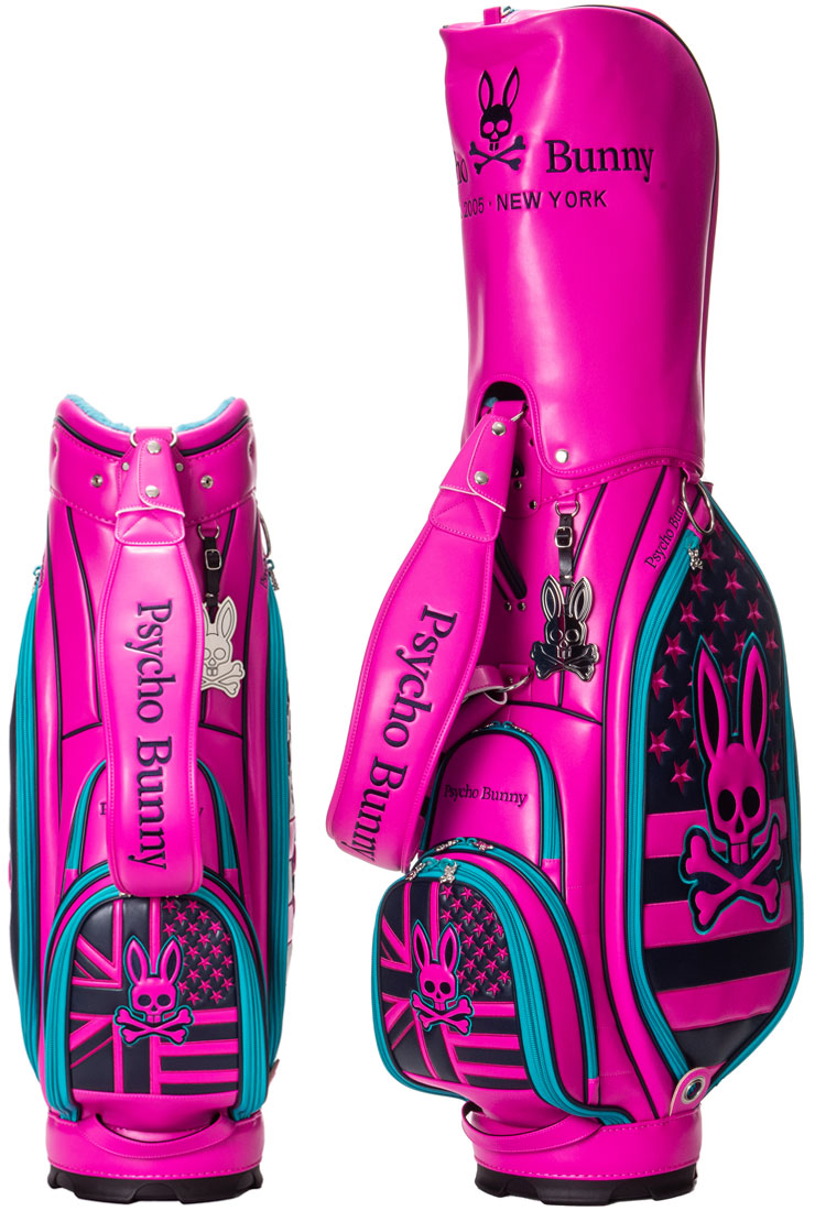 希少Psycho Bunnyサイコバニースタンド ゴルフバッグ限定カラーピンク Psycho Bunny - 希少Psycho Bunnyサイコバニースタンド ゴルフ