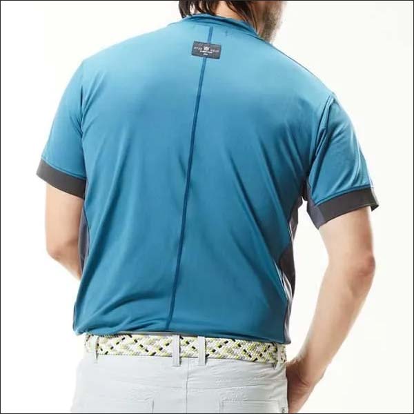 【SY32 SWEET YEARS】モックネックシャツ M ホワイト le coq sportif ゴルフウェア メンズ 半袖シャツ モックネック