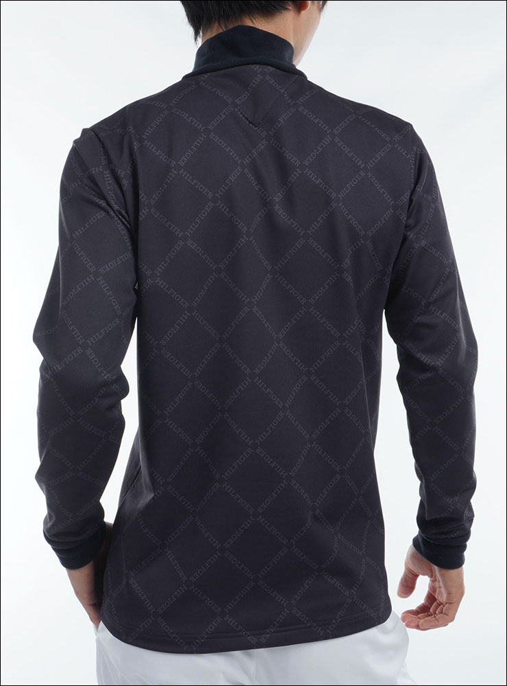 トミーヒルフィガー ダイヤロゴプリント ハイネック 長袖シャツ ゴルフウェア メンズ 2024年秋冬モデル M-3L THMA481 TOMMY HILFIGER GOLF（トミー ヒルフィガー ゴルフ） トミー