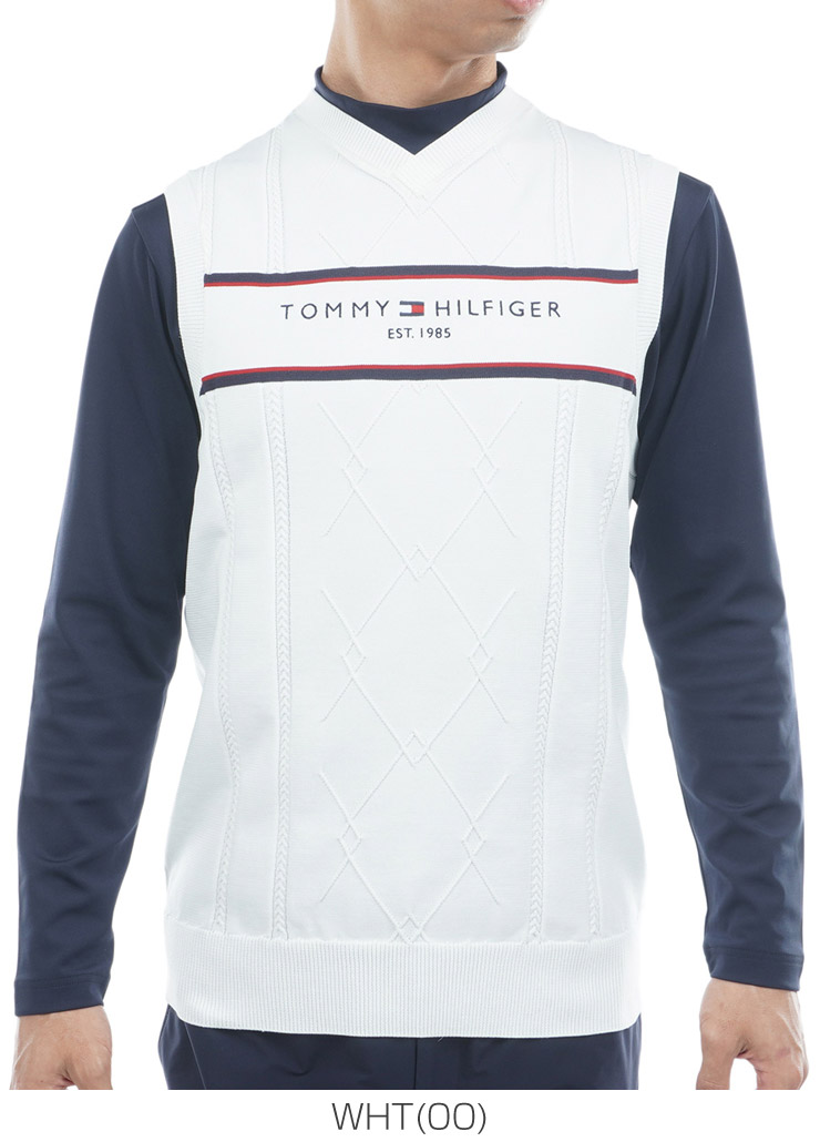 TOMMY HILFIGER（トミー・ヒルフィガー） ケーブル 浅Vネック ニット