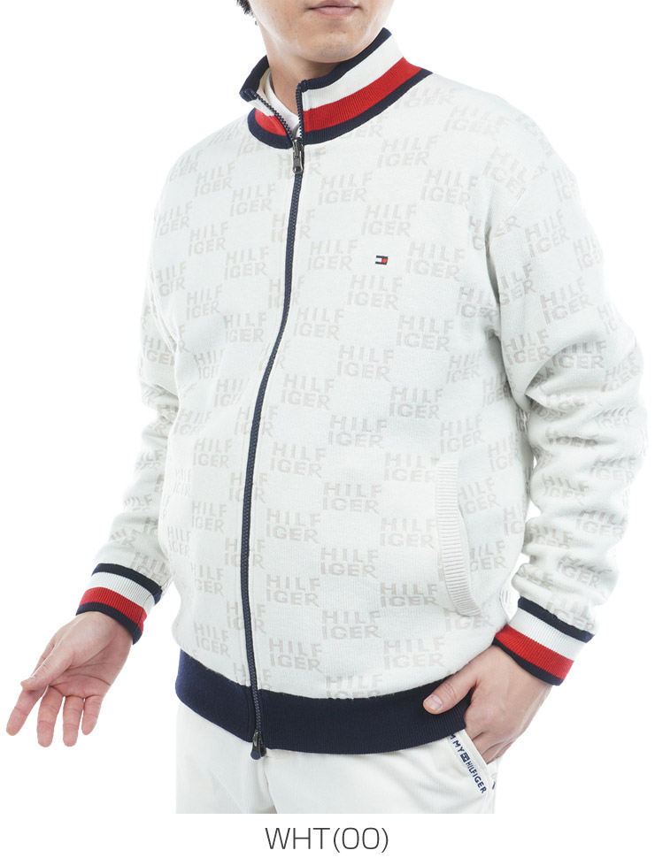 トミーヒルフィガー ロゴジャガードニット フルジップ リバーシブル ジャケット ゴルフウェア メンズ 2025年秋冬モデル M-3L THMA574 TOMMY HILFIGER（トミー・ヒルフィガー） ロゴジャガードニット