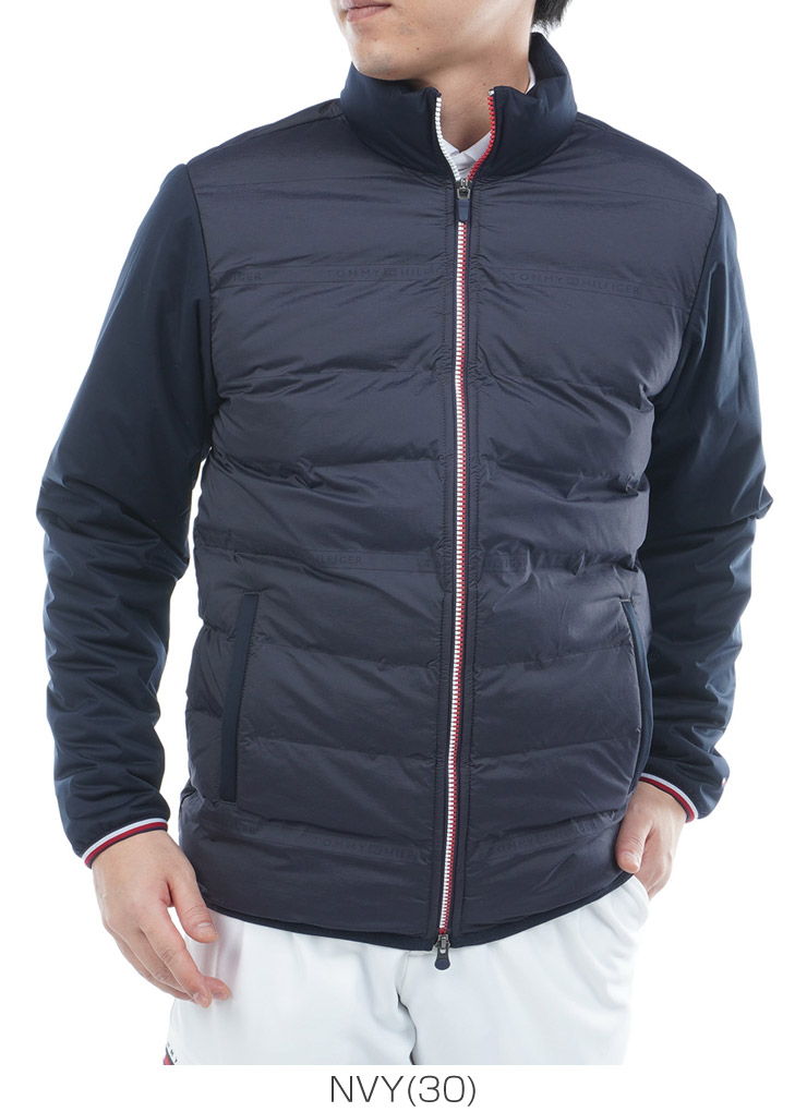 25年秋冬モデル トミーヒルフィガー ロゴ入り接結キルト 中綿ジャケット L TOMMY HILFIGER（トミー・ヒルフィガー） ロゴ入り接結キルト