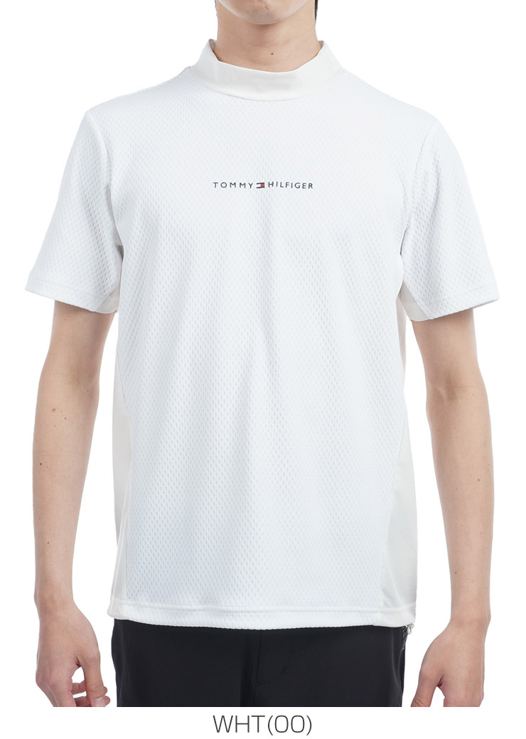 サイズ：L   GOLF トミー ヒルフィガーゴルフ  ハイネック 半袖Tシャツ  グリーン系 [240101462670] ゴルフウェア メンズ ストスト TOMMY HILFIGER トミーヒルフィガー ハイブリッド モックネック