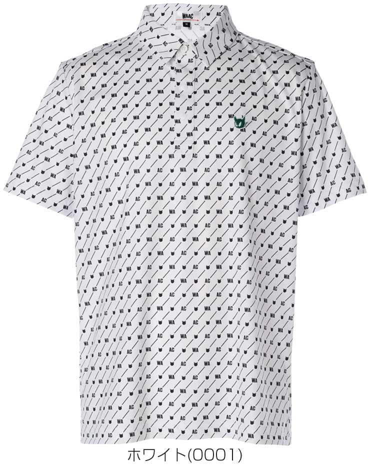 WAAC 総柄 ミニワッキースムース 半袖 ポロシャツ ゴルフウェア メンズ