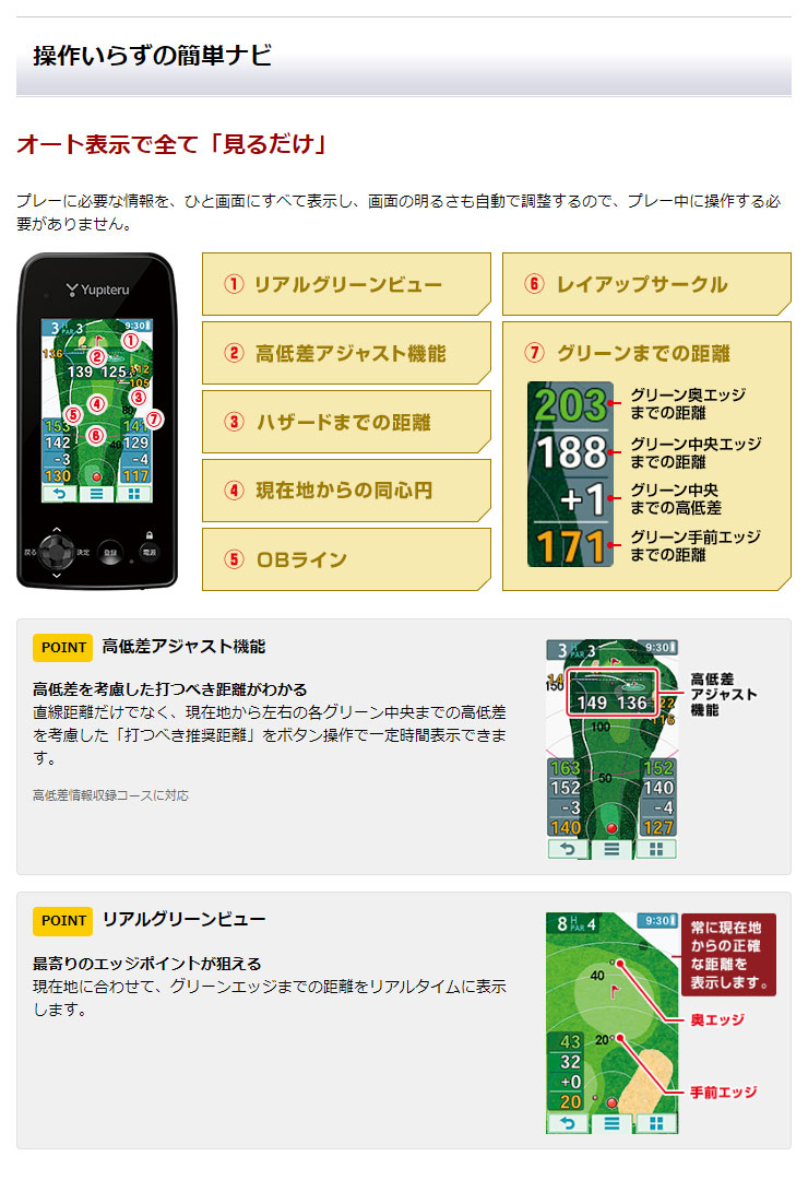 ユピテル（yupiteru） ゴルフナビ YGN7100 : GREENFIL ゴルフウェア